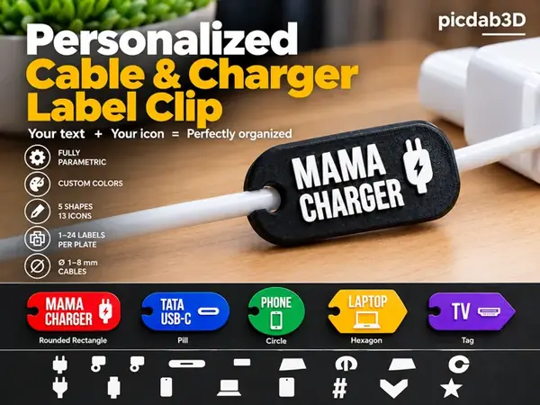 Custom Cable & Charger Label Clip