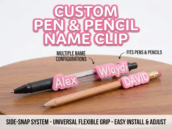 Custom Pen & Pencil Name Clip