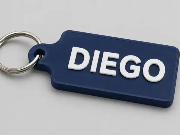 Keychain with Rectangular Base