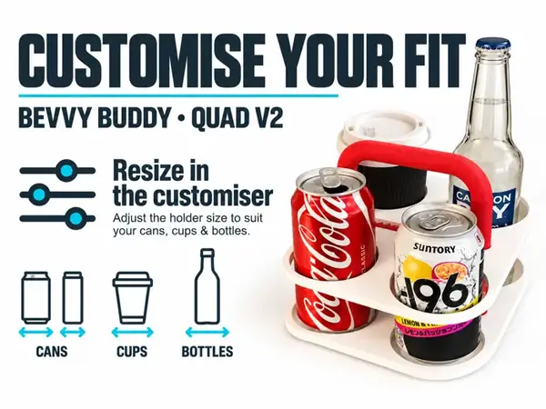 Custom Quad Bevvy Buddy V2 – Cans & Coffee Cup