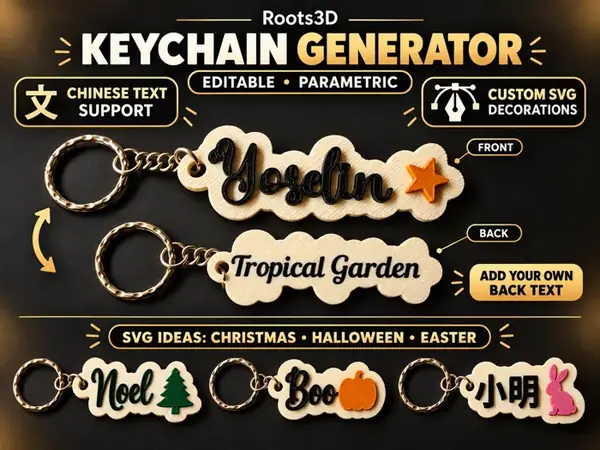 Custom Keychain with Text on Back