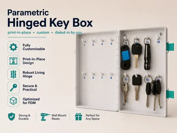 Custom Print-in-Place Hinged Key Box