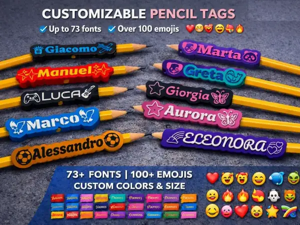 Custom Pencil Name Lettering with Emoji