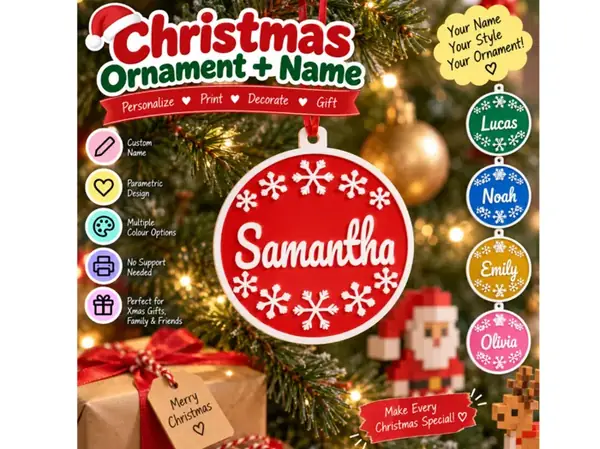 Custom Snowflake Christmas Name Ornament
