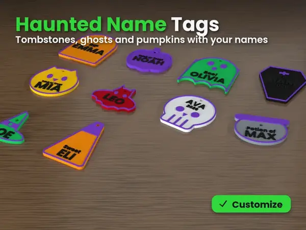 Haunted Halloween Name Tags & Place Cards
