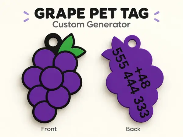 Custom Grape Pet Tag