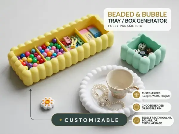 Custom Beaded & Bubble Tray Box
