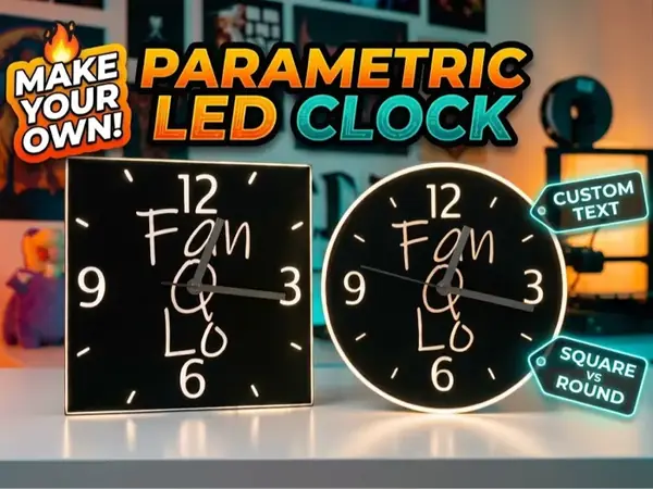 Custom Wall Clock with Your Text, Round or Square