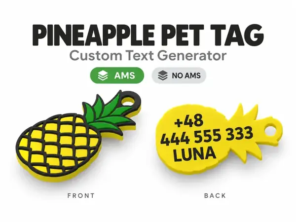 Custom Pineapple Pet Tag