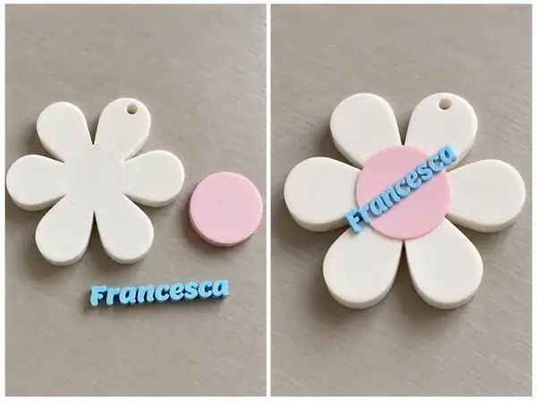 Custom Flower Name Keychain Charm