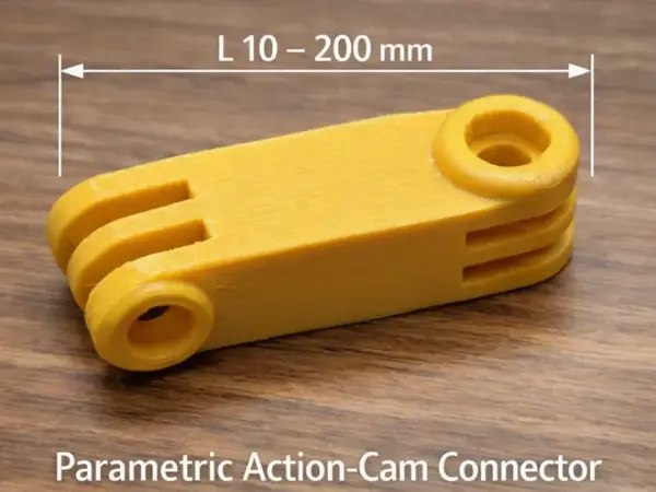Custom Straight Extension for 3-Prong Action Cam