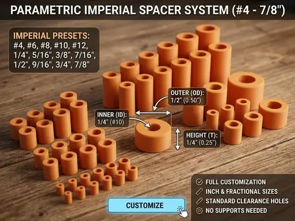 Custom Spacer / Washer / Standoff (Imperial)