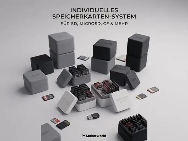 Custom Gridfinity Memory Card Organizer Box
