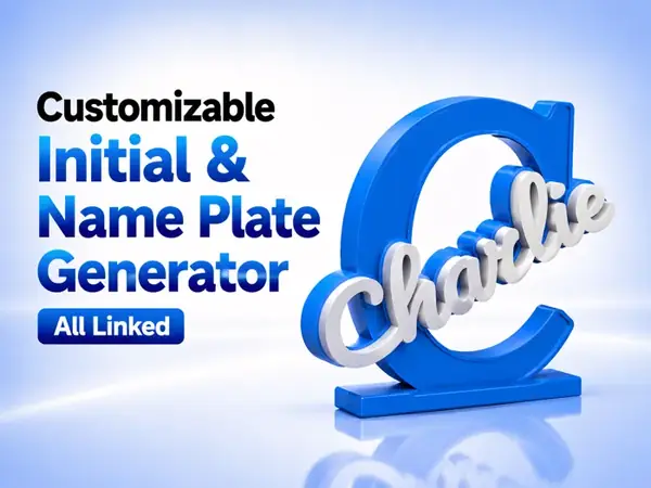 Custom Initial and Name Desk Sign