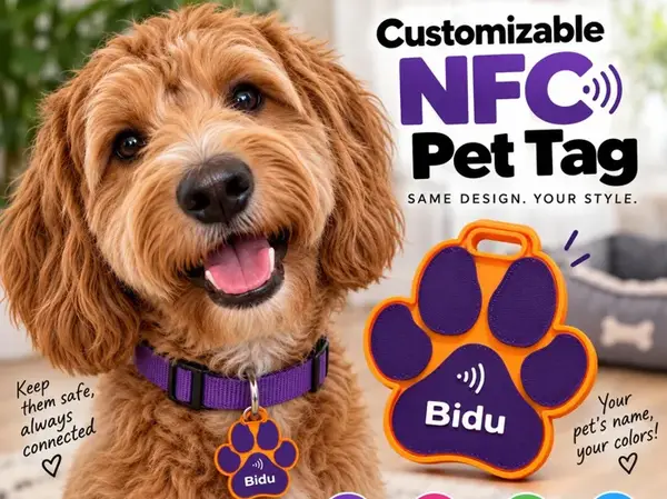 Custom NFC Pet Tag – Paw ID Tag