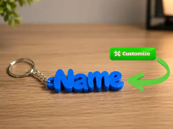 Custom ZigZag Name Keychain