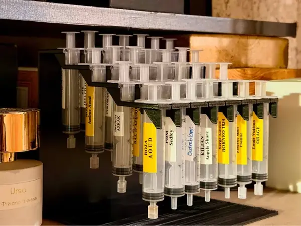 28-Slot Tiered Syringe Rack for Perfume Decants