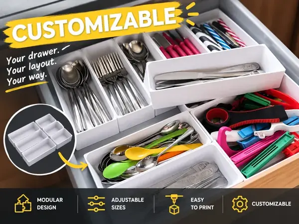 Custom Kitchen Cutlery Drawer Organizer