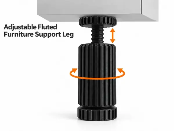 Adjustable Fluted Furniture Support Leg