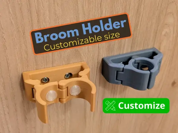 Custom-Size Broom Holder