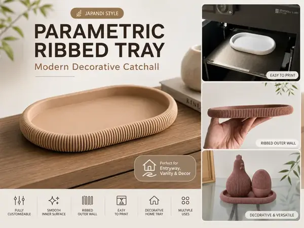 Custom Japandi Ribbed Tray