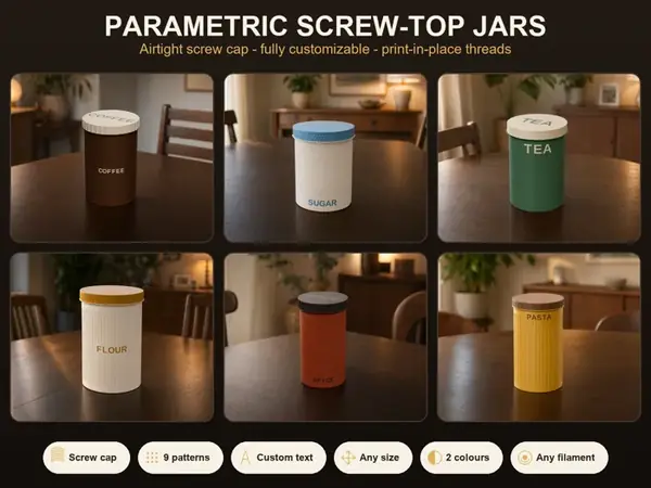 Custom Screw-Top Jar with Color & Text Options