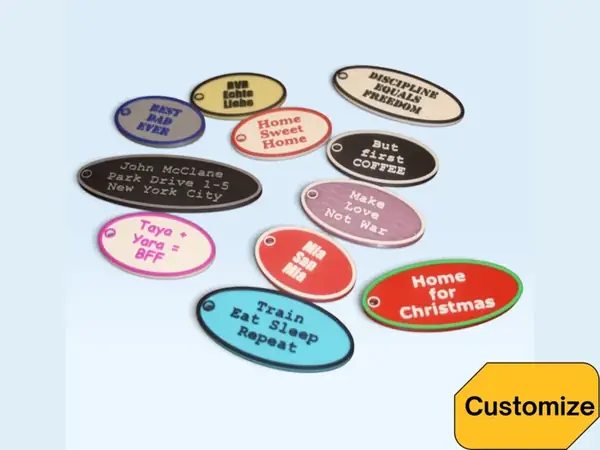 Custom Keychain & Bag Tag Label
