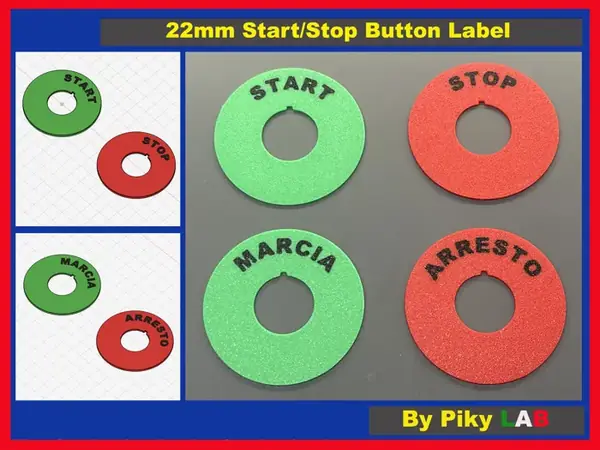 Start/Stop Label 22mm