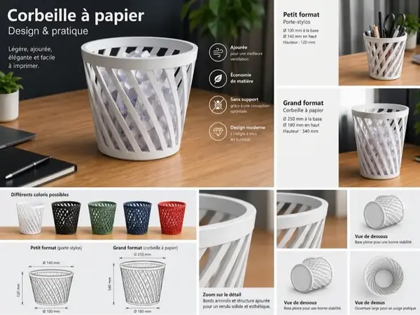 Custom Waste Basket & Pen Holder