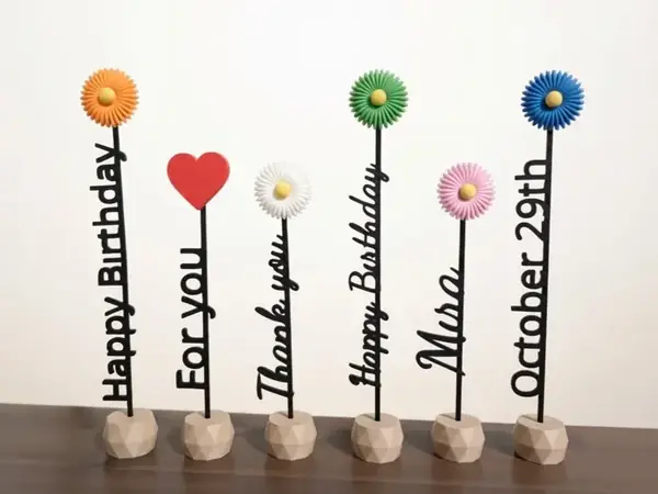 Custom Name & Message Flower Pick