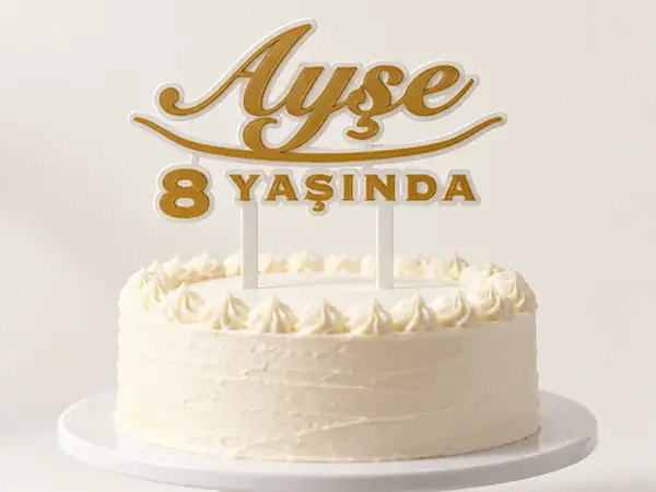 Custom Name & Age Cake Topper – 2-Color