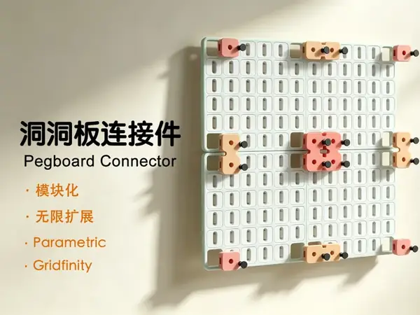 Gridfinity Pegboard Modular Expansion Connector
