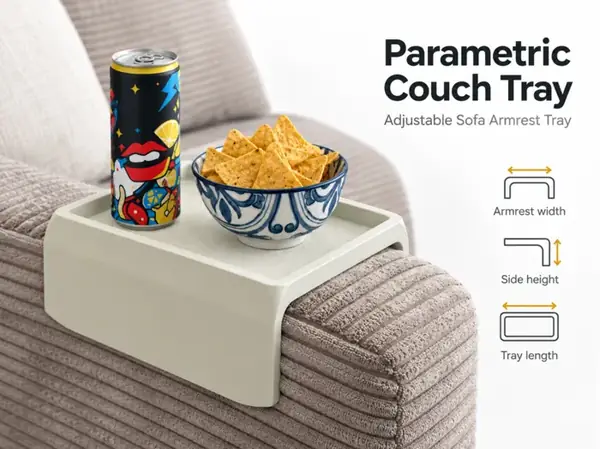 Adjustable Sofa Armrest Couch Tray