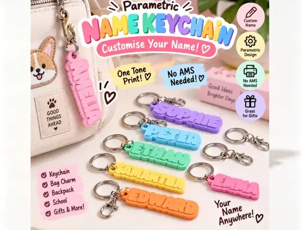 Custom Name Bag Keychain