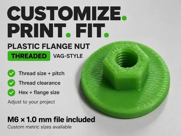 Custom Threaded Plastic Flange Nut – VAG