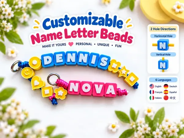 Custom Name Letter Beads – Fonts, Sizes & Colors