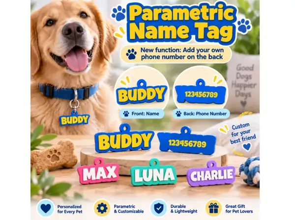 Custom Pet Name & Phone Number Dog Tag