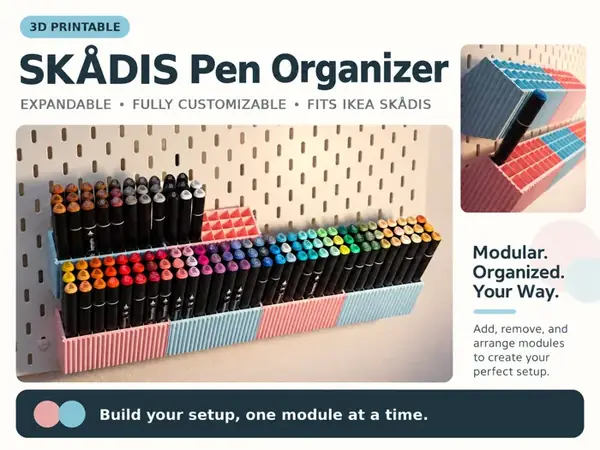 Custom Modular SKÅDIS Pen & Marker Organizer