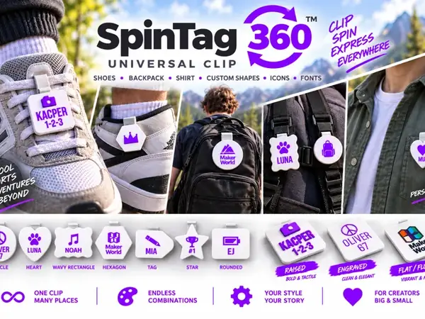 Custom SpinTag 360 – Shoe & Backpack Clip for School