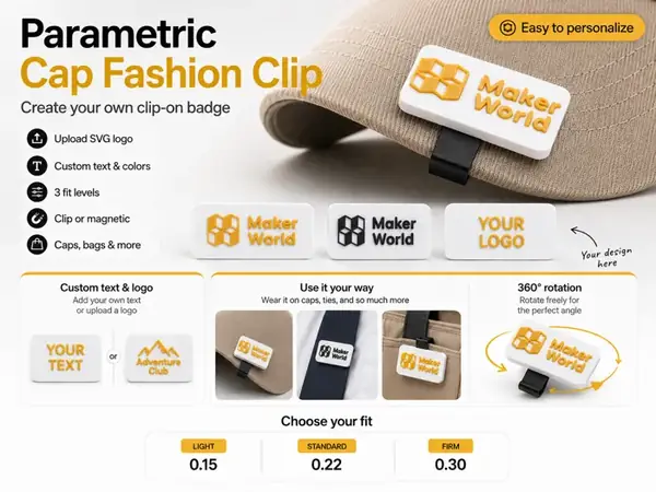 Custom 360° Fashion Badge Clip