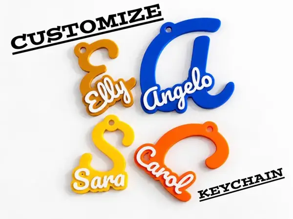 Custom Initial Name Keychain