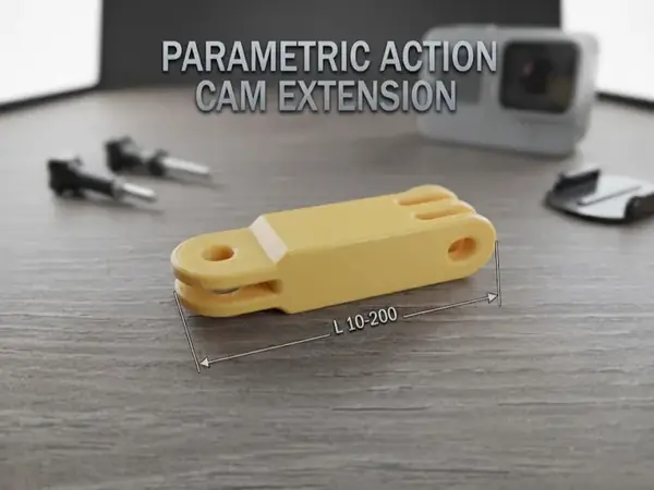 Custom 90° Rotation Extension for Action Cam