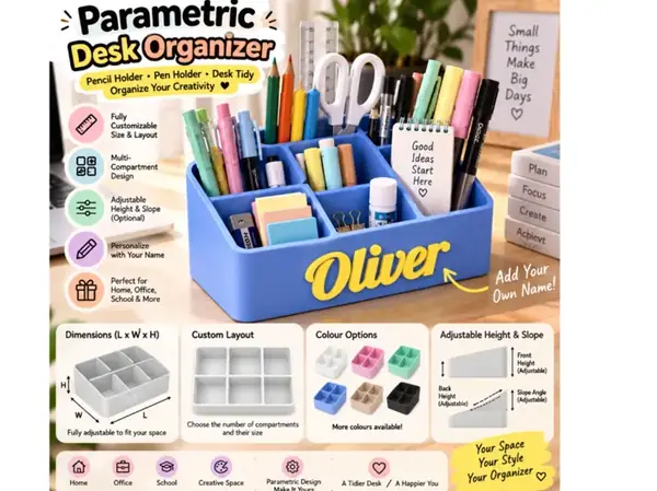 Custom Name Desk Organizer & Pencil Holder