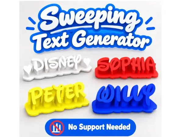 Custom Sweeping Text Nameplate