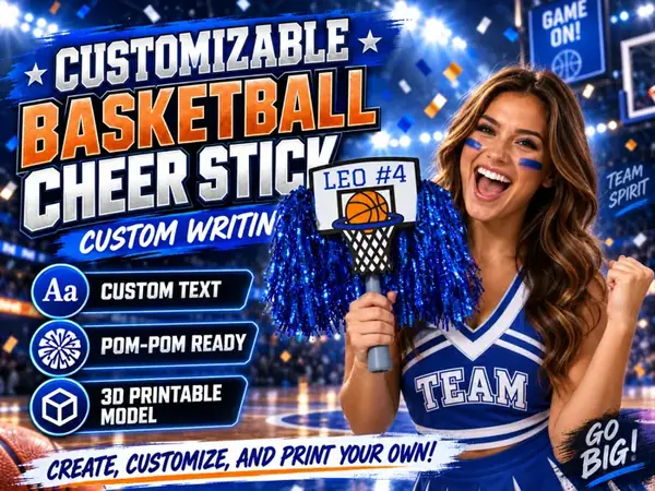 Custom Name Basketball Cheer Stick