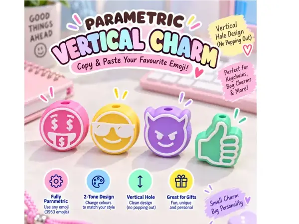 Custom Emoji Paracord Charm – Vertical