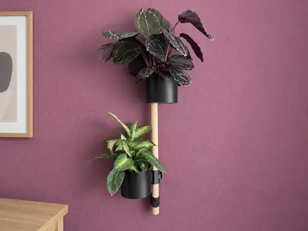 Modular Wall Planter with Pots & Rod Mounts