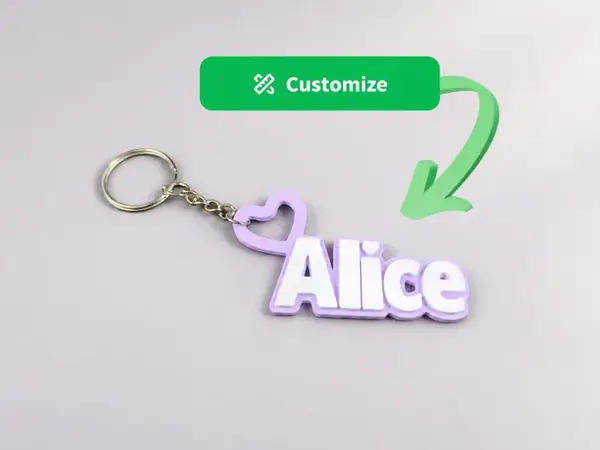 Custom Name Keychain with Heart