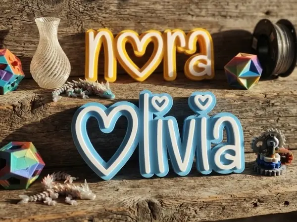 Custom Heart Typography Sign