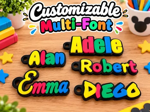 Custom Multicolor Name Keychain